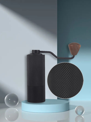 Aluminium Alloy Solid Wood Handle Penggiling Kopi Luar Ruangan Dapat Disesuaikan Tangan
