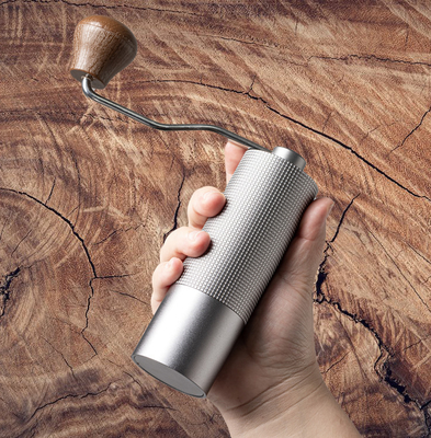 Rumah Penggiling Kopi Espresso Engkol Tangan Pegangan Mini Portabel Stainless Steel Burr