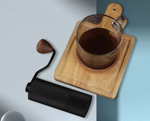 Stainless Steel Handle Aluminium Black Coffee Grinder Dengan Burr