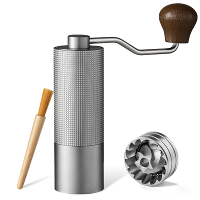 Aluminium Alloy Antique Hand Coffee Grinder Dengan Pegangan Kayu Solid