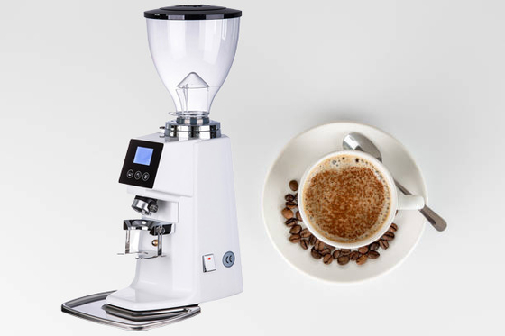 Semi Auto Flat Burr Doserless Coffee Grinder Aluminium Body Untuk Rumah Tangga