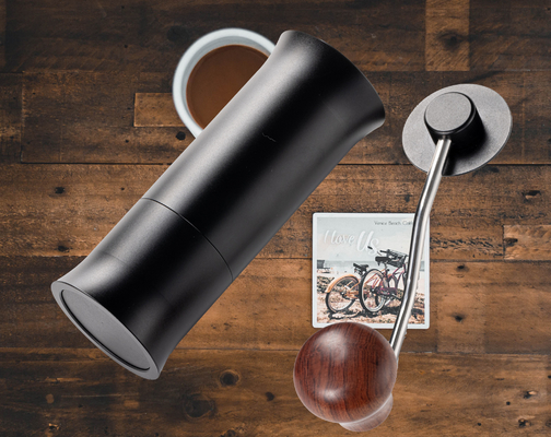 Conical Burr Wood Single Dose Manual Hand Crank Coffee Grinder Machine